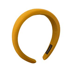 明媚黄色发箍女款春夏高颅顶海绵头箍显脸小宽边发卡头饰2025新款