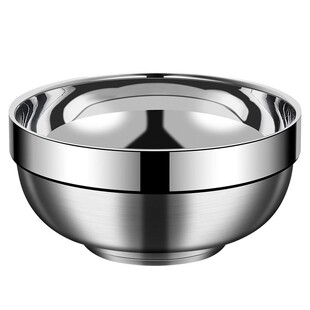 304不锈钢饭碗201食堂食品级双层家用成人儿童防烫汤碗吃饭保温