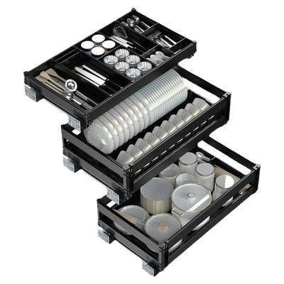 浅拉篮350深抽屉式双层碗篮800柜