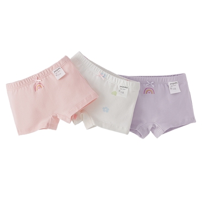 [7A抗菌]女童内裤宝宝秋季四角短裤三件套小童薄款内穿儿童平角裤