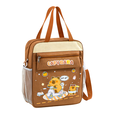 卡皮巴拉手提袋单双肩背包斜挎包学生拎书袋大容量帆布初中生补习袋女小学生儿童美术文具书本资料收纳书包男