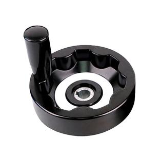 胶木内波纹手轮/满幅手摇轮带可折叠手柄可折手轮100/125/160/200