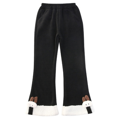 弹力休闲】女童加绒加厚喇叭裤