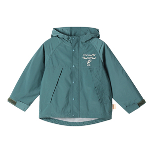 允儿妈童装春秋新款儿童连帽户外机能防风外套小童个性百搭上衣