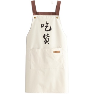 韩版帆布围裙定制logo印字上班工作服女厨房家用做饭防污耐脏围腰
