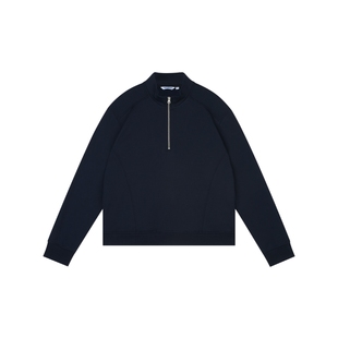 WassupHouse半拉立领红色卫衣男款美式高街情侣外套秋冬时尚上衣