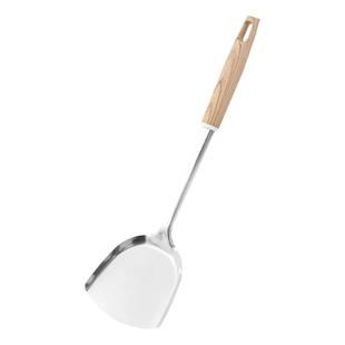 不锈钢锅铲家用仿木把手厨具炒菜漏勺锅勺防烫仿木柄长柄铲子套装