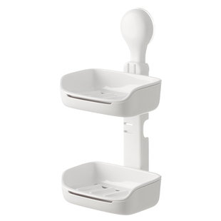 懒角落肥皂盒香皂壁挂式置物架吸盘沥水免打孔收纳双层卫生间浴室