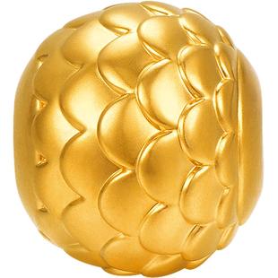 明牌珠宝黄金生肖龙年串珠 硬金金甲龙鳞转运珠足金手串AFP0803