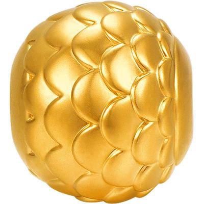 明牌珠宝黄金金甲龙鳞转运珠