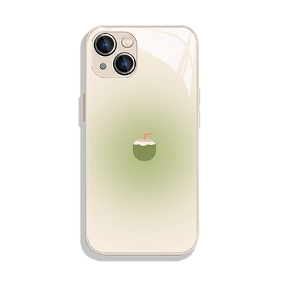 适用任意型号简约椰子玻璃手机壳