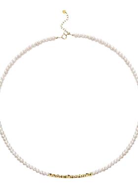 巴洛克不规则珍珠项链方块锁骨链