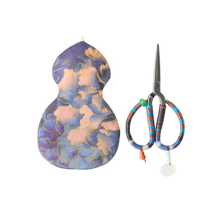 小谦山房编织茶艺剪刀套茶叶包装小剪刀复古迷你便携家用茶具配件