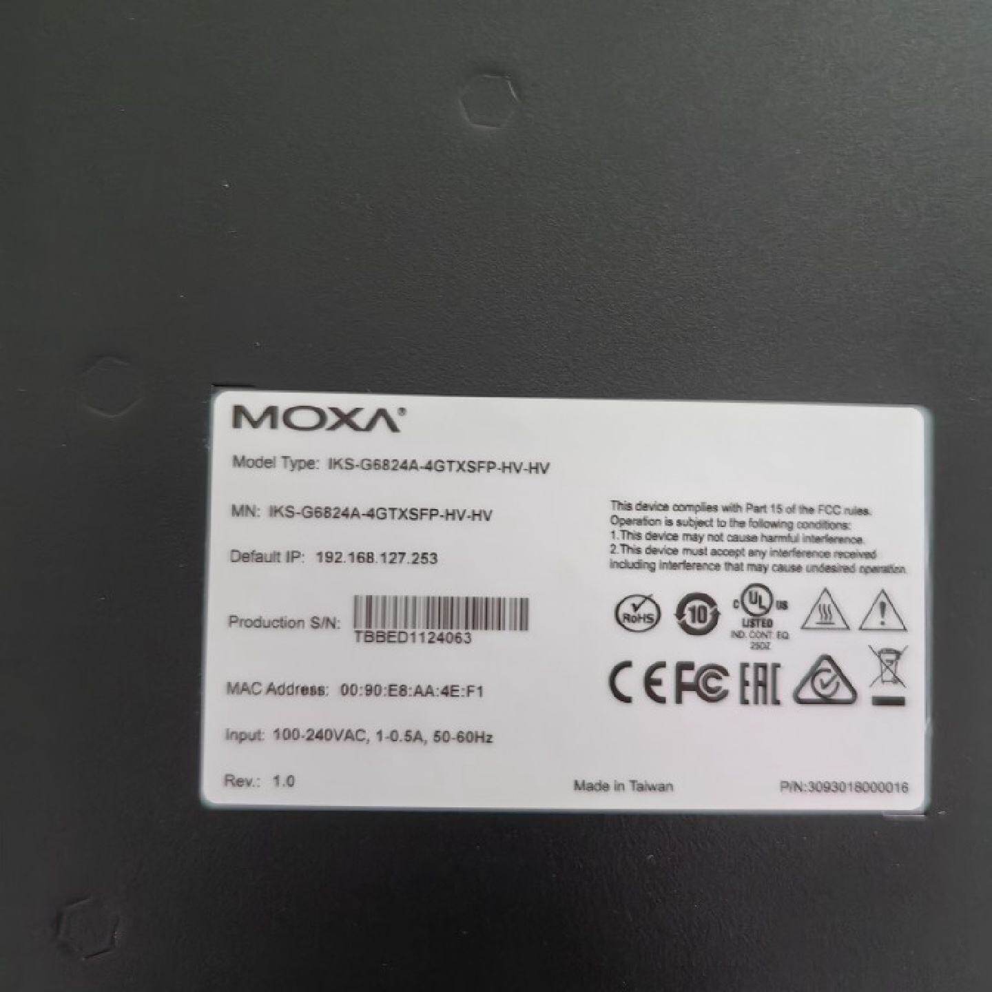 议价MOXA IKS-G6824A-4GTXSFP-HV-HV 三层千兆交换机 现货 未税