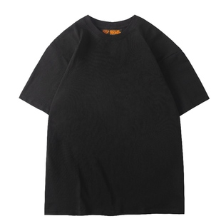 核爆炸西海岸奇卡诺美版重磅纯棉宽松大码素黑素白纯色短袖t恤男