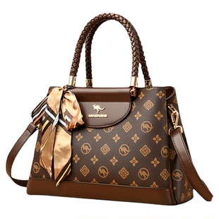 袋鼠品牌真皮包包2025新款大气送妈妈牛皮手提包时尚中年斜挎女包