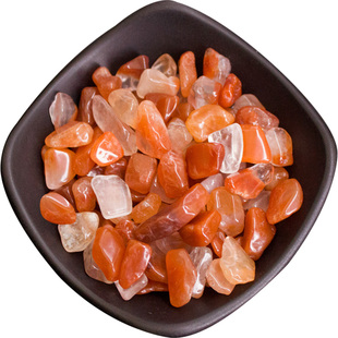 天然红水晶碎石红兔毛供曼扎七宝石造景石摆件红水晶原石消磁净化