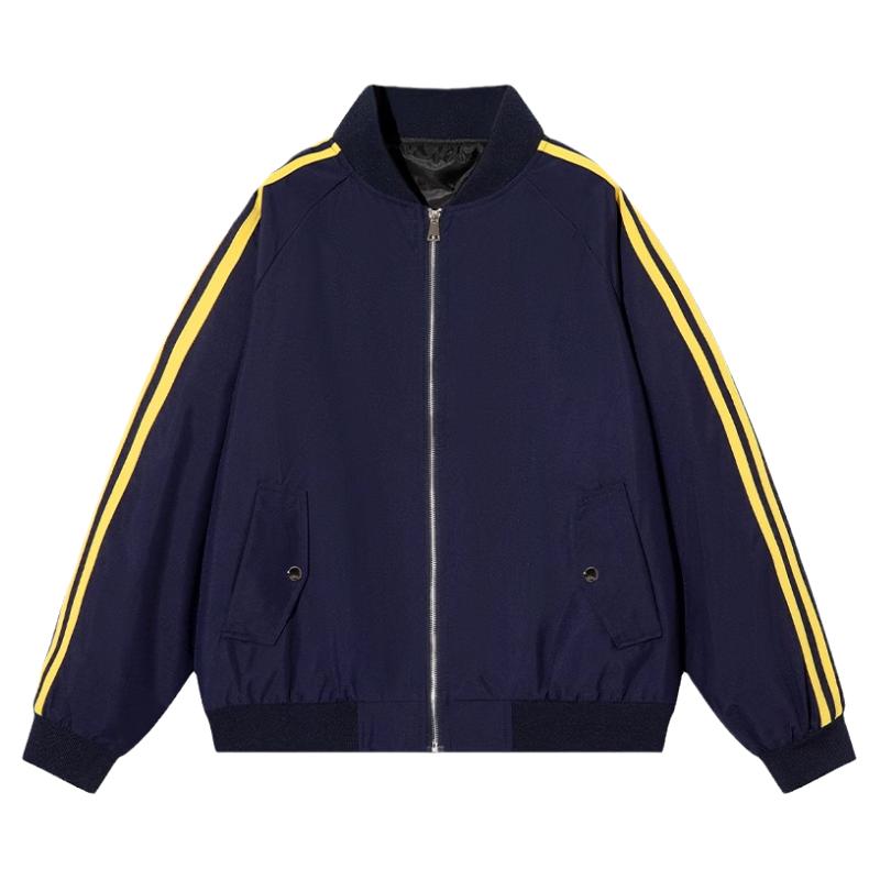 WASSUP潮牌三杠棒球服夹克外套男