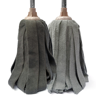 不留水渍吸水毛巾布不锈钢拖把老式家用商用一拖净墩布地拖替换头