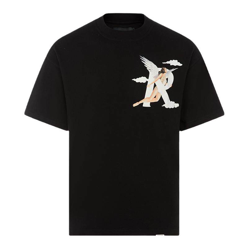 REPRESENT 夏季纯色棉质天使图案印花日常休闲男短袖T恤银泰百货