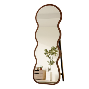 全身镜落地镜家用波浪穿衣镜服装店试衣网红女生卧室异形挂墙镜子