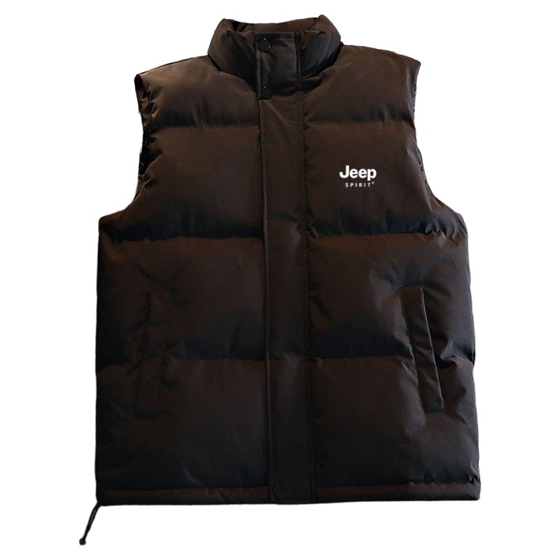 JEEP SPIRIT羽绒棉马甲男款2025新款秋季青少年无袖坎肩学生外套