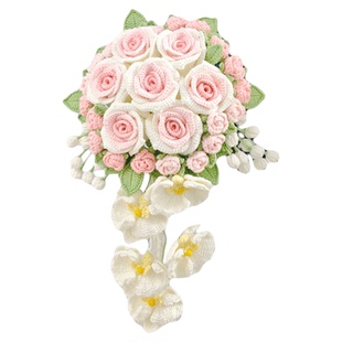 手工diy结婚瀑布新娘手捧花钩织材料包韩式婚礼花束成品闺蜜礼物