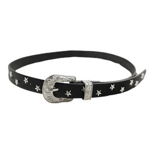 美式复古y2k星星腰带女装饰配牛仔裤高级感细皮带设计感小众百搭