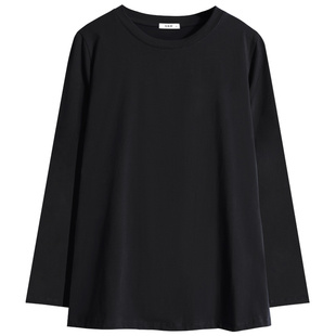 胖mm宽松显瘦长袖T恤2026春装新款大码女装200斤纯色韩版遮肉上衣