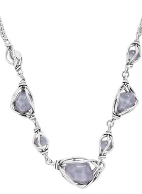 QG原创设计不规则项链女轻奢小众毛衣链复古珠宝锁骨颈链送礼物