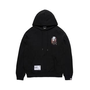 BAPE男装秋冬猿游天下乐山大佛摩崖造像猿人圆领卫衣14008XL