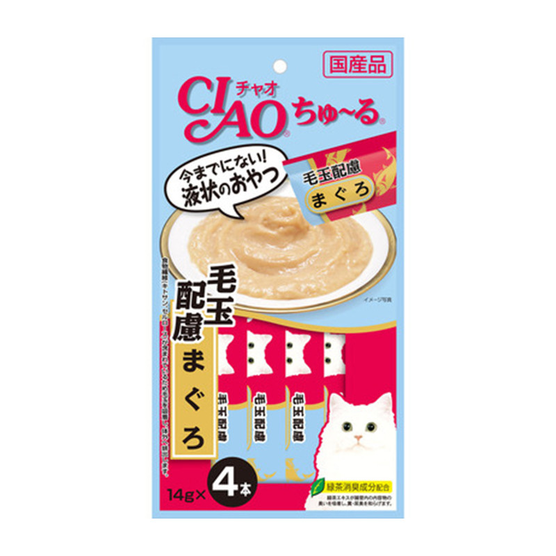 日本伊纳宝CIAO液体袋装乳酸菌肉泥猫条幼猫零食补水湿粮绿茶消臭