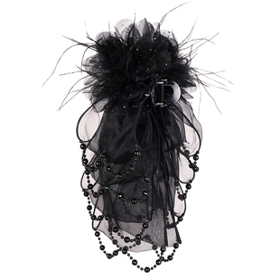 羽化霓裳羽毛抓夹渐变晕染多层富家千金感小众吸睛裙摆珠珠鲨鱼夹