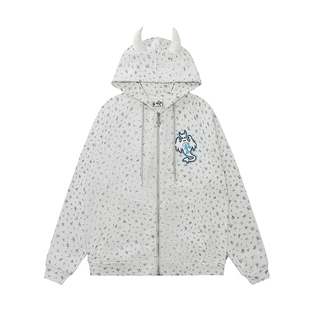 梁拌泡菜美式复古防晒衣碎花外套百搭宽松春夏卫衣休闲百搭男女