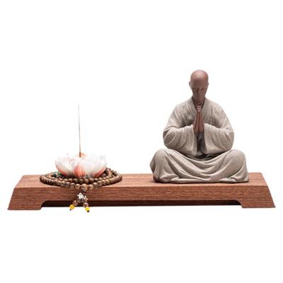 炼器中式陶瓷小和尚摆件禅意家用室内香薰炉创意茶桌檀香炉装饰品