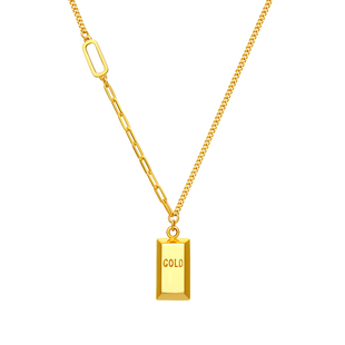 暴富小金条金砖项链女5G黄金时尚正品吊坠纯金999足金七夕礼物