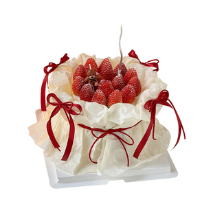 女神小仙女生日蛋糕装饰雪梨纸草莓花束蛋糕装饰小熊蜡烛插件