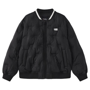 nbakids童装2025冬季新款男女童休闲棒球服百搭羽绒服K254DW020P