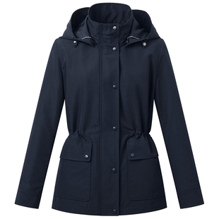 【春季甄选】Hazzys哈吉斯休闲外套女士潮流通勤时尚连帽拉链夹克