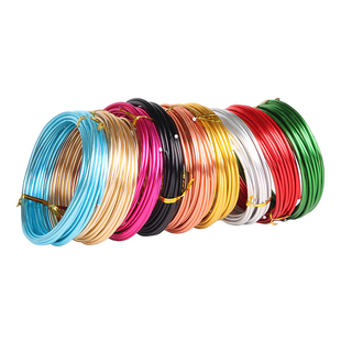 DIY手工彩色铝丝3mm粗婚礼衣架蛋糕造型漆包软铁丝凤梨支架盆景