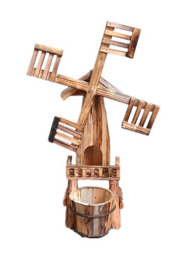 实木花盆橱窗道具幼儿园旋转风车