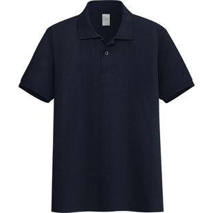 POLO衫男t恤短袖翻领宽松纯色中年珠地棉网眼带领T商务工作服夏季