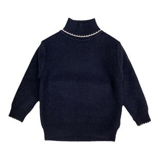 女童加绒毛衣一体绒冬季新款保暖白色打底衫儿童黑色高领童装洋气