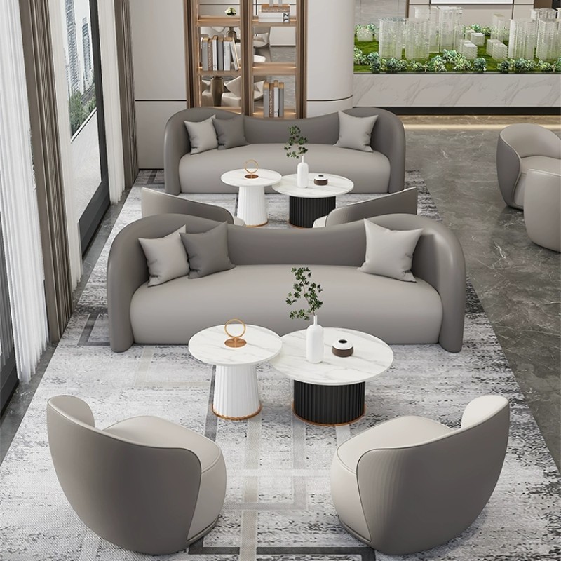 商务新款沙发轻奢酒店休息区美容院服装店客厅办公室洽谈桌椅组合