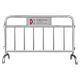 304不锈钢铁马移动护栏围栏隔离景区超市地铁学校安全定制LOGO