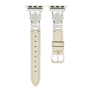 QALUO新款〔裸眼爆闪〕星芒满钻头层牛皮表带适用AppleWatchS11/S10表带iwatch9苹果手表se/8/7/6/5/4代高级