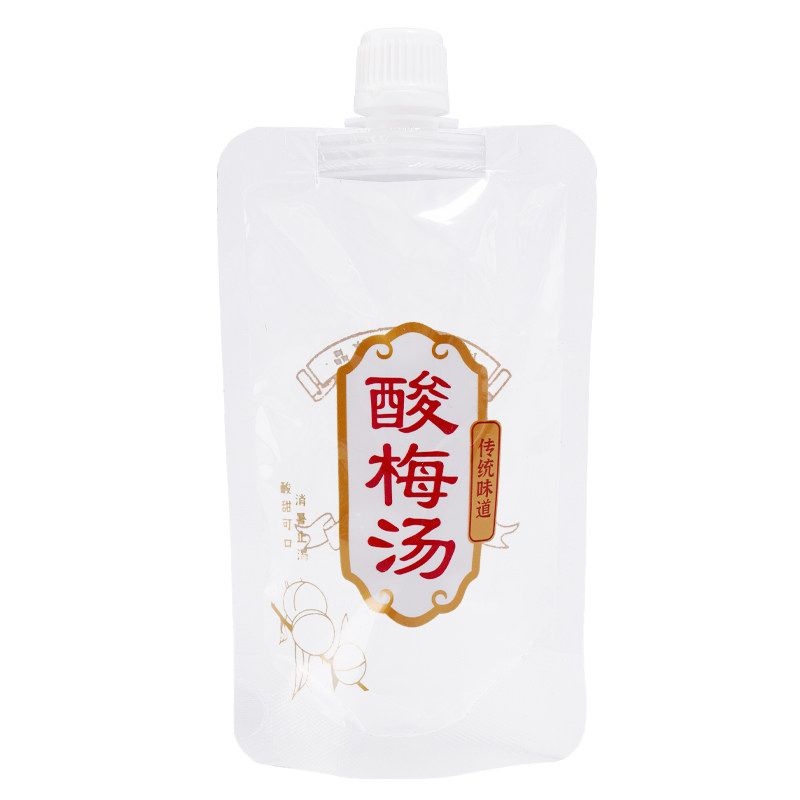 酸梅汤透明中药液袋外卖打包商用耐高温一次性便携自立吸嘴袋
