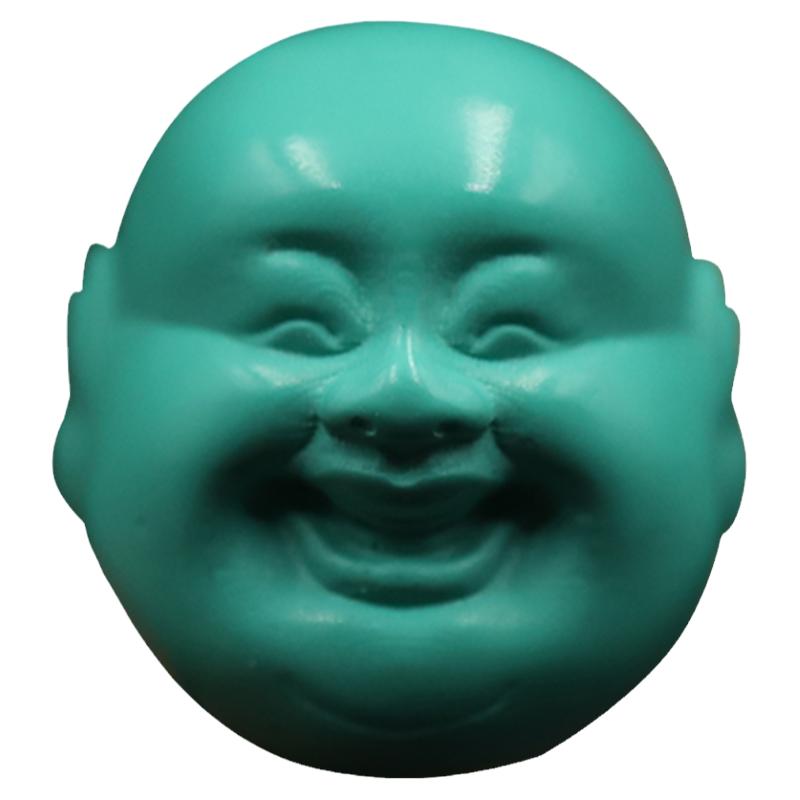 绿松石弥勒佛弟子珠优化散珠 背云笑佛108文玩手串小配珠单珠佛头