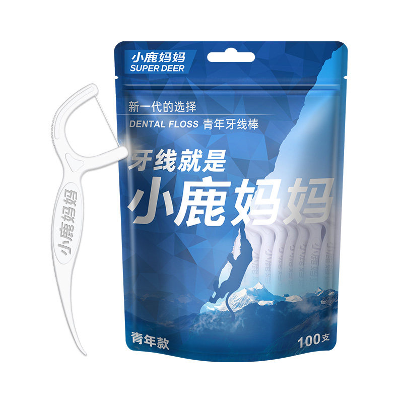 小鹿妈妈牙线超细家庭装便携清洁剔牙牙签一次性家用牙线双线包邮