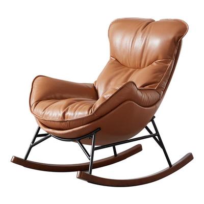 顾家家居轻奢羽毛真皮沙发椅布艺懒人躺椅现代蜗牛椅单人沙发A610